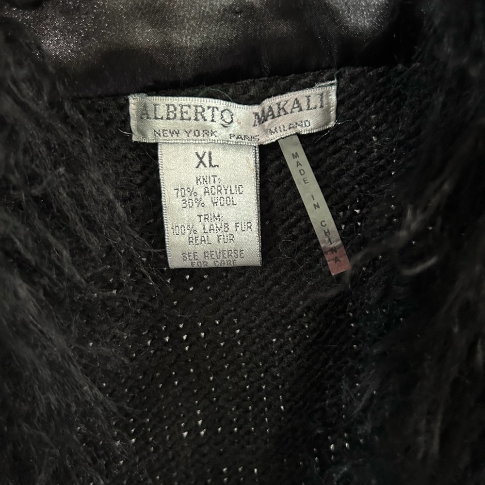 Alberto Makali Black Fur Vest - Picture 2 of 3
